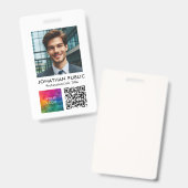 ID-Karte Mitarbeiter Foto Unternehmen Logo QR-Code Ausweis (Vorder- & Rückseite)