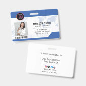 ID-Karte | Moderner Minimalistischer Mitarbeiter Ausweis (Vorder- & Rückseite)