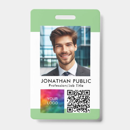 ID-Karte QR-Code Firmenlogo Tags Ausweis (Vorderseite)
