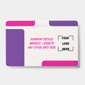 ID-Kartenausweis | Minimales Geschäft Mitarbeiterf Ausweis (Rückseite)