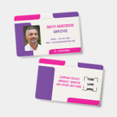 ID-Kartenausweis | Minimales Geschäft Mitarbeiterf Ausweis (Vorder- & Rückseite)