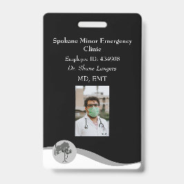 ID Lanyard Abzeichen Medical Foto Black Ausweis