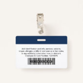 ID-Namen für Unternehmen Mitarbeiter Ausweis (Rückseite mit Klammer)