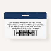 ID-Namen für Unternehmen Mitarbeiter Ausweis (Rückseite)