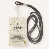 ID-Nummer des Mitarbeiters der Classic Marble Conv Ausweis (Rückseite mit Schlüsselband)