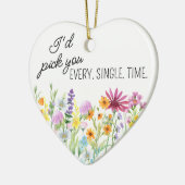 I'd Pick You Wildflower Meadow Floral Personalized Keramik Ornament (Links)