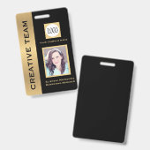 ID-Plakette für Schwarz und Gold Creative Führungs Ausweis (Vorder- & Rückseite)