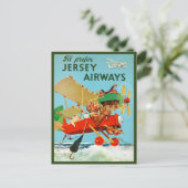 I'd Prefer Jersey Airways Vintage Poster 1937 Postkarte (Stehend Vorderseite)