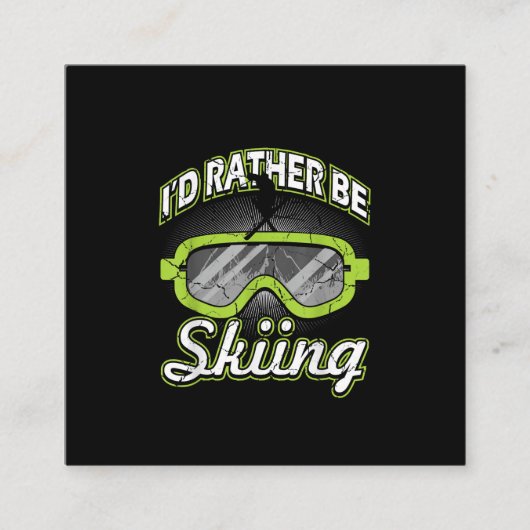 Id Rar Be Ski Funny Winter Sports Ski Goggles S Quadratische Visitenkarte (Vorderseite)