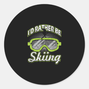 Id Rar Be Ski Funny Winter Sports Ski Goggles S Runder Aufkleber