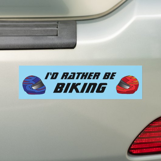 Id Rather Be Biking Fun Biker Motorcyclist Autoaufkleber (Auf Auto)