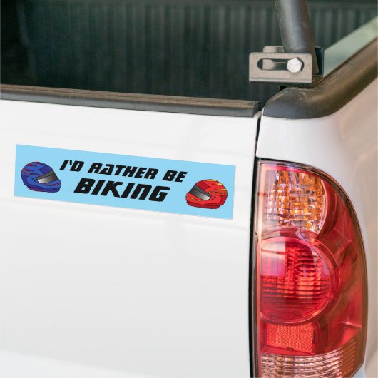 Id Rather Be Biking Fun Biker Motorcyclist Autoaufkleber (Auf Lkw)