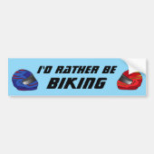 Id Rather Be Biking Fun Biker Motorcyclist Autoaufkleber (Vorne)