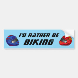 Id Rather Be Biking Fun Biker Motorcyclist Autoaufkleber