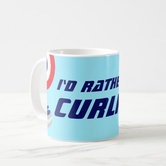 Id Rather Be Curling Fun Ice Sport Kaffeetasse (Vorderseite Links)