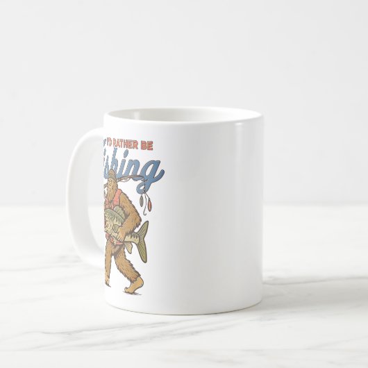 I'd Rather Be Fishing Bigfoot  Kaffeetasse (Vorderseite Links)