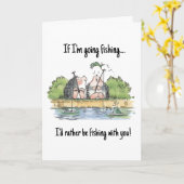 I'd Rather be Fishing with You Hedgehog Greeting  Karte (Gelbe Blume)