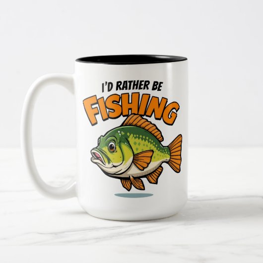 I'd Rather Be Fishing Zweifarbige Tasse (Links)