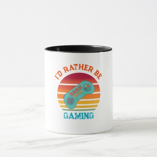 Id Rather Be Gaming Retro Design Tasse (Zentrum)