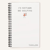 I'd Rather Be Golfing Flamingo Notebook Modern  Notizblock (Vorderseite)