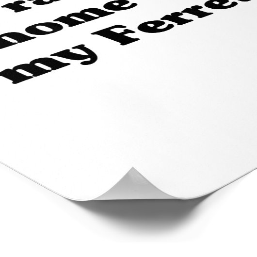 I'd Rather Be Home With My Ferret_ Funny Poster (Ecke)