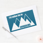 I'd Rather Be In Snoqualmie Washington Mountain Rechteckiger Aufkleber (Umschlag)