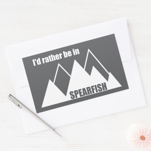 I'd Rather Be In Spearfish South Dakota Mountain Rechteckiger Aufkleber (Umschlag)