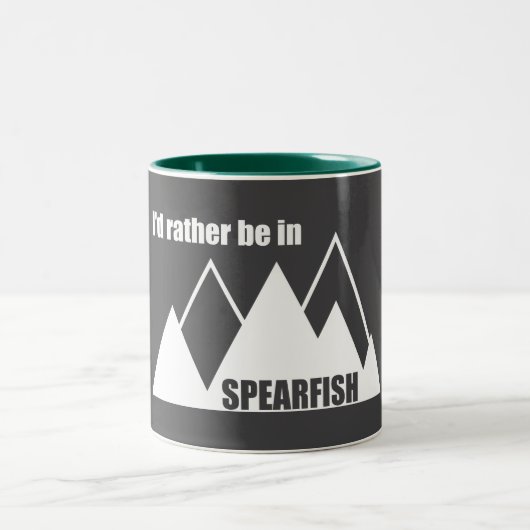 I'd Rather Be In Spearfish South Dakota Mountain Zweifarbige Tasse (Mittel)