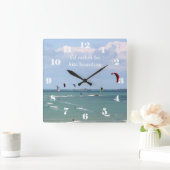 I'd rather be kite boarding quadratische wanduhr (Zuhause)