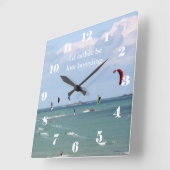 I'd rather be kite boarding quadratische wanduhr (Winkel)
