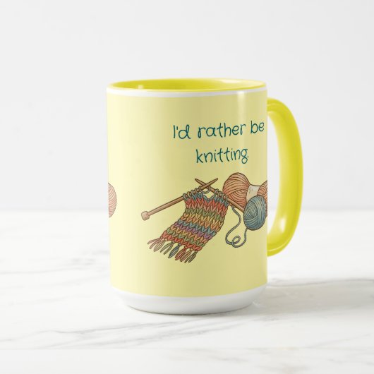 I'd rather be knitting. tasse (VorderseiteRechts)