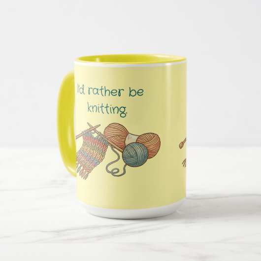 I'd rather be knitting. tasse (Vorderseite Links)