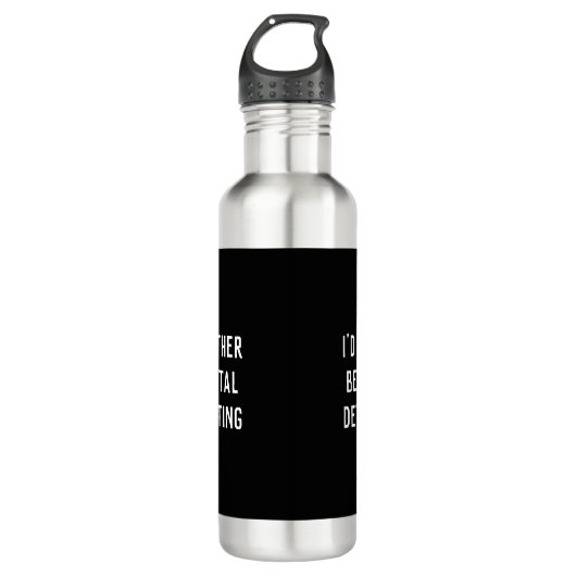 I'D RATHER BE METAL DETECTING Water Bottle Edelstahlflasche (Vorderseite)