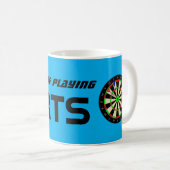 Id Rather Be Playing Darts Cool Dart Player Kaffeetasse (VorderseiteRechts)