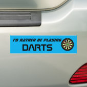 Id Rather Be Playing Darts Funny Dart Player Autoaufkleber (Auf Auto)