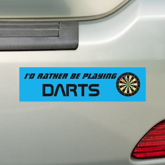 Id Rather Be Playing Darts Funny Dart Player Autoaufkleber (Auf Auto)