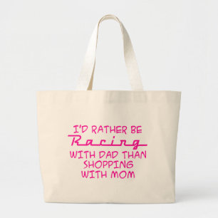 I'd Rather Be Racing With Dad Jumbo Stoffbeutel