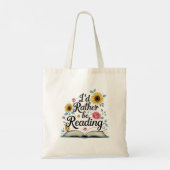 I'd Rather Be Reading – Floral Book Lover Tote Bag Tragetasche (Rückseite)