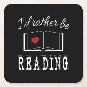 I'd rather be reading rechteckiger pappuntersetzer