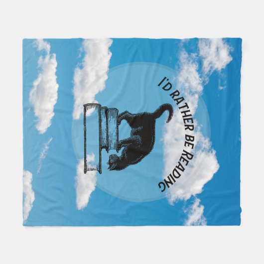 I'd Rather Be Reading Throw Blanket Fleecedecke (Vorderseite (Horizontal))