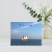 I'd Rather Be Sailing Postcard Nautical Sea Ocean Postkarte (Stehend Vorderseite)