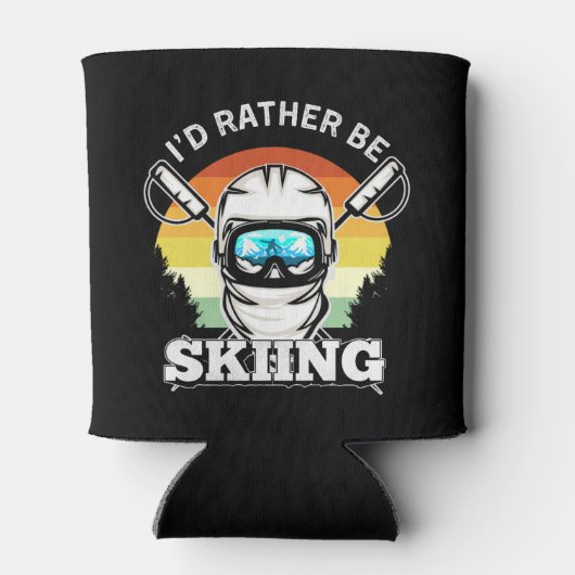 I'd Rather be Skiing, Funny skier Gift Dosenkühler (Rückseite)