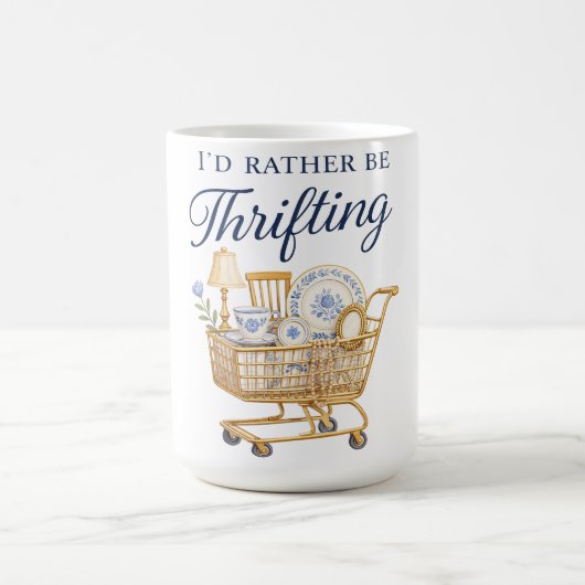I'd Rather Be Thrifting Sticker Kaffeetasse (Mittel)