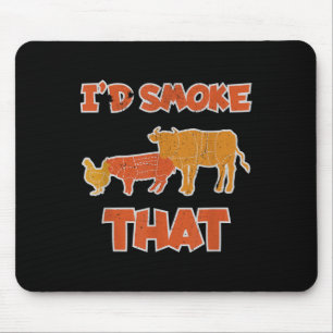 Id rauchen, dass lustige Grillen Fleisch Smoker Ba Mousepad