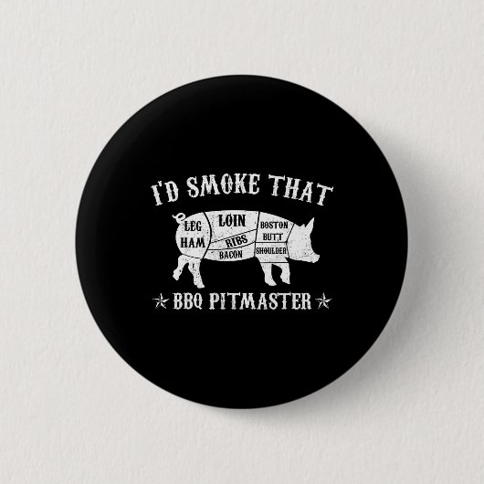 Id Smok, dass T Shirt Pig Pitmaster Funny Grillen Button (Vorderseite)