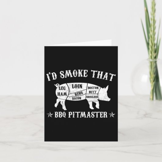 Id Smok, dass T Shirt Pig Pitmaster Funny Grillen Karte (Vorderseite)