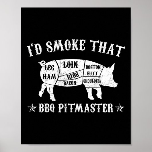 Id Smok, dass T Shirt Pig Pitmaster Funny Grillen Poster (Vorne)