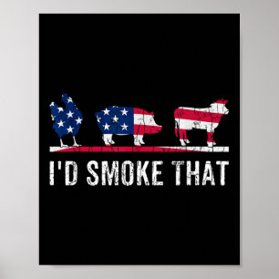 Id Smoke, diese lustige Barbeque Grillgegrillte Gr Poster