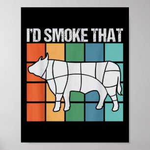Id Smoke diese lustige Grillen Barbeque Smoker Gri Poster
