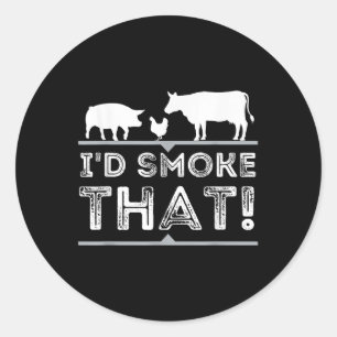 Id Smoke, diese lustige Grillen Smoker Barbecue Pi Runder Aufkleber